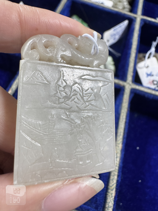 清 玉龙首山水诗文牌 - 图4